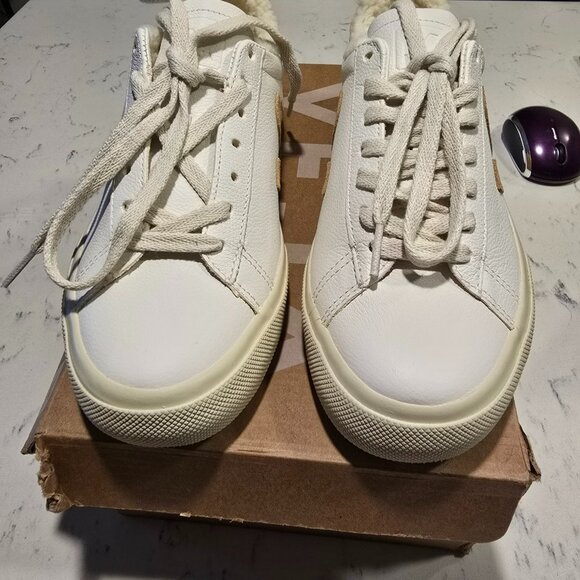 VEJA Campo Chromefree Leather Extra White Desert Winter Edition FLEECE SIZE 7 - Picture 7 of 14